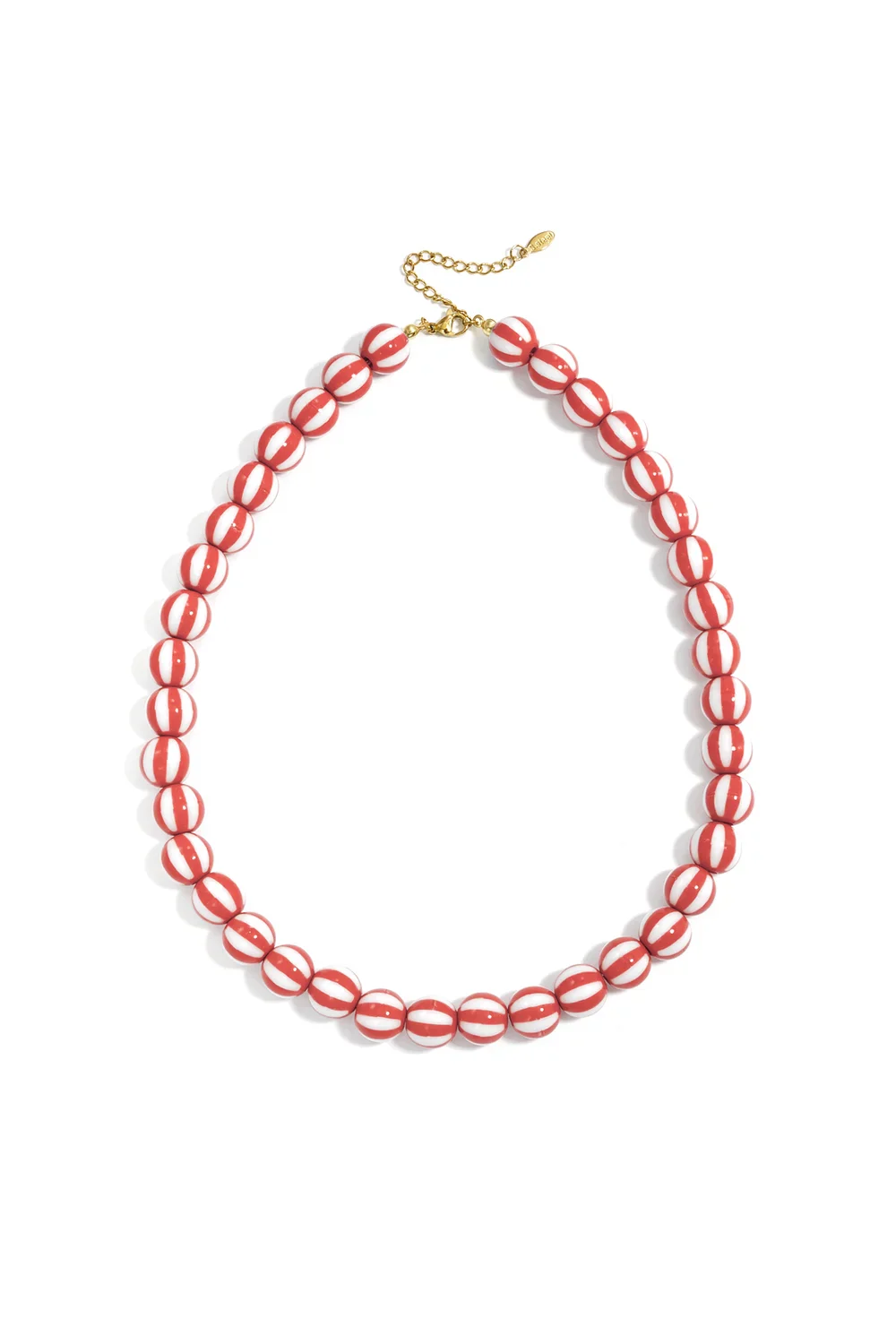 Beaded necklace gestreepte kralen