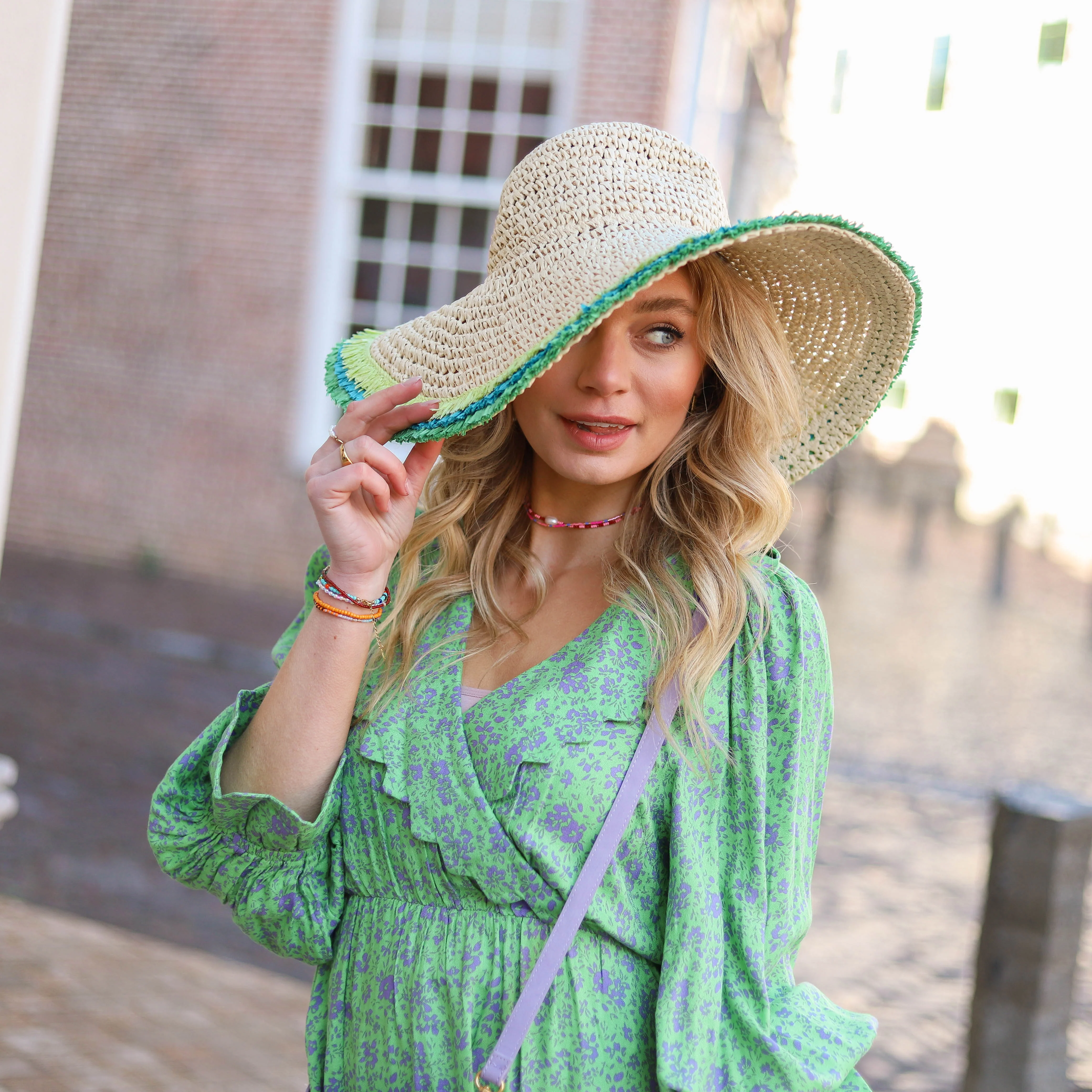 Bilas straw hat blue - Image 3