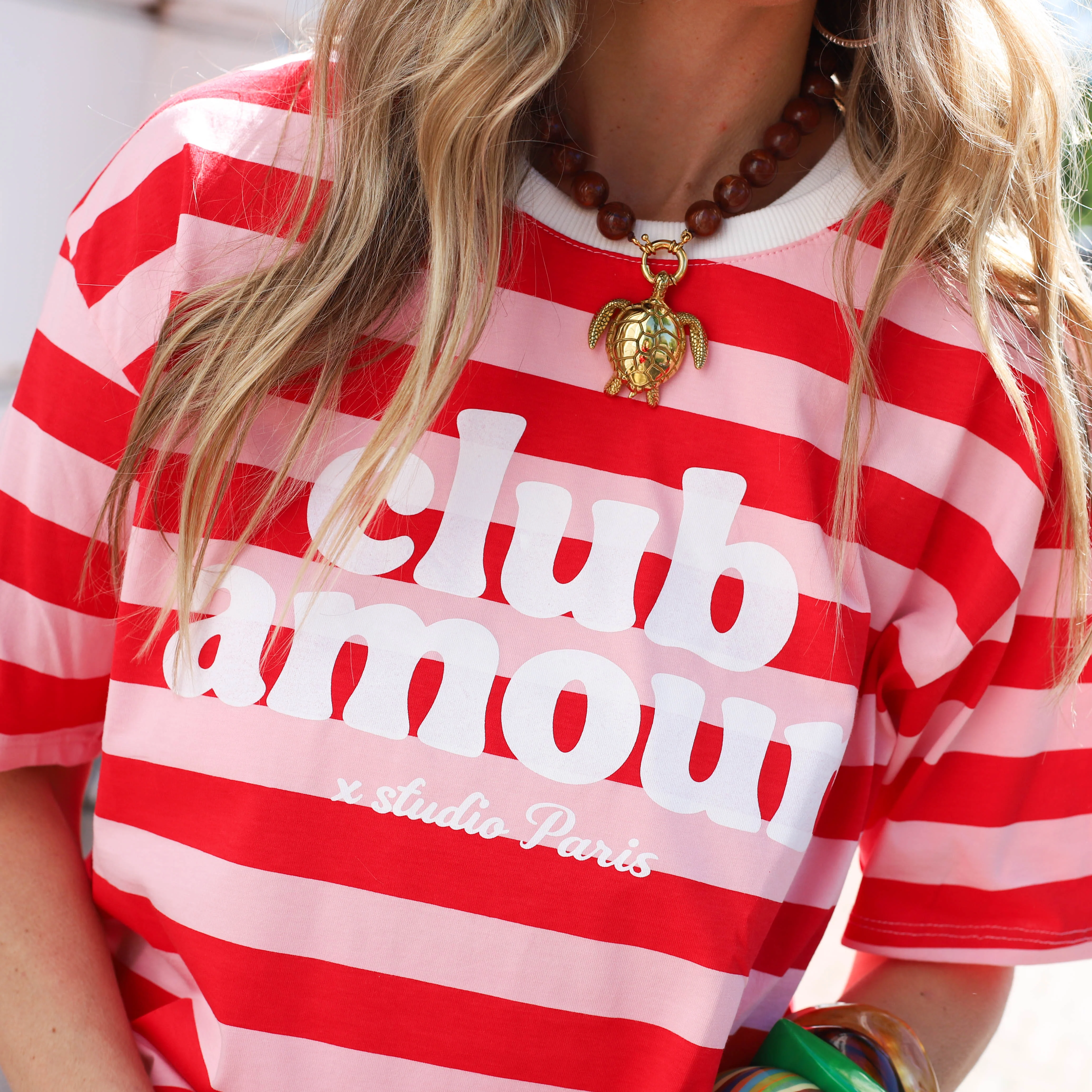 Club amour roze rood tee streep - Image 2