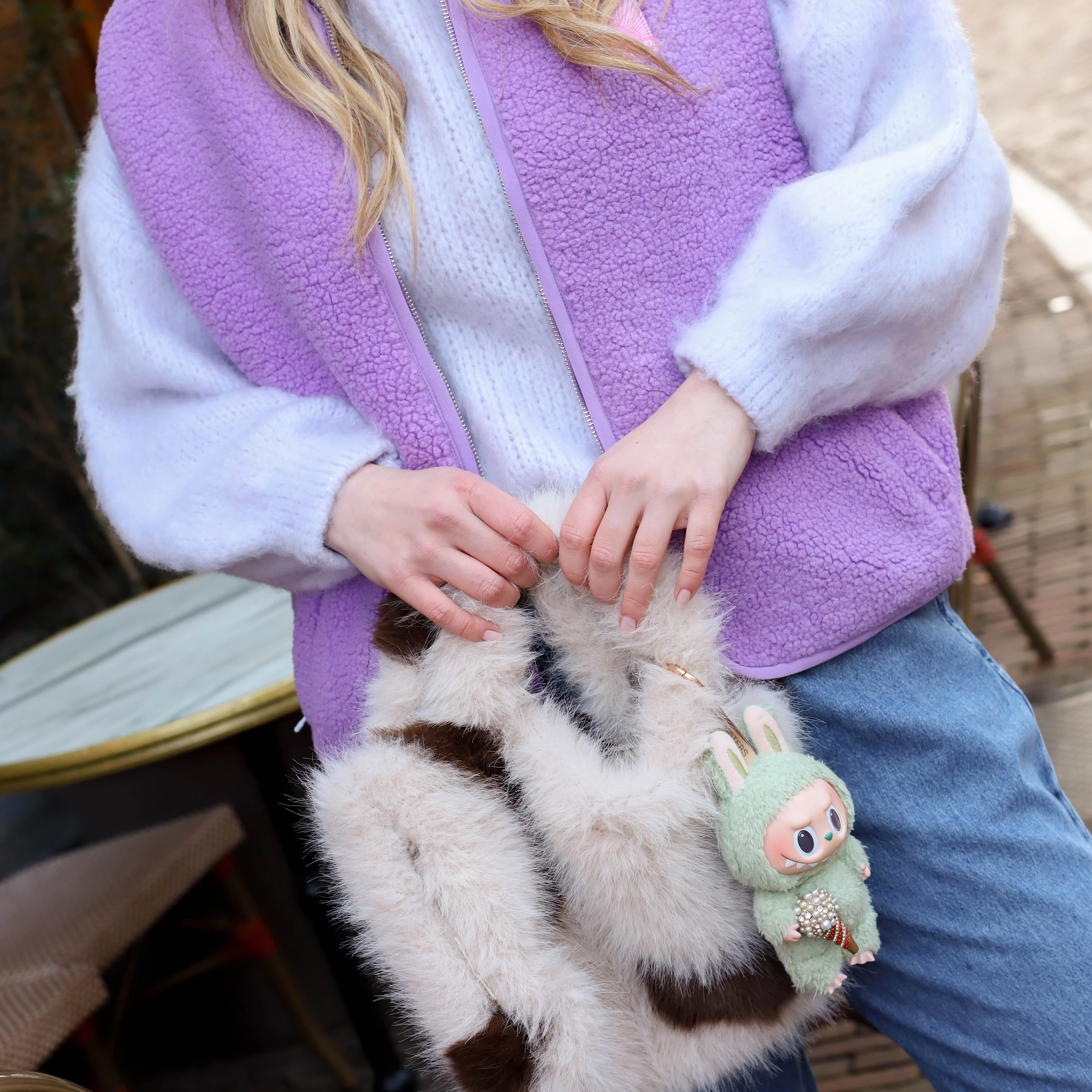 Reversible teddy patch Linde lila - Image 2