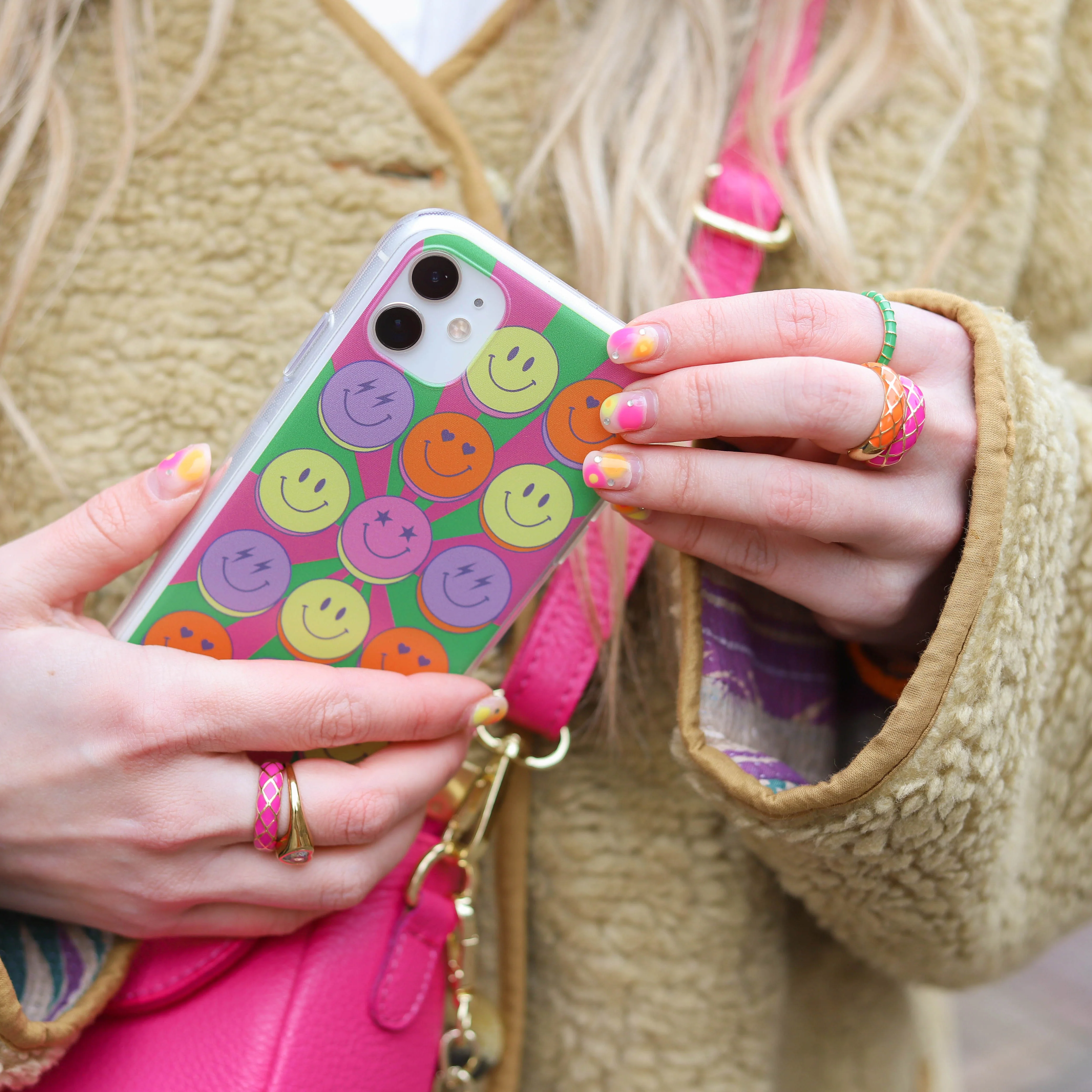 HVDH iPhone cover case roze groen - Image 3