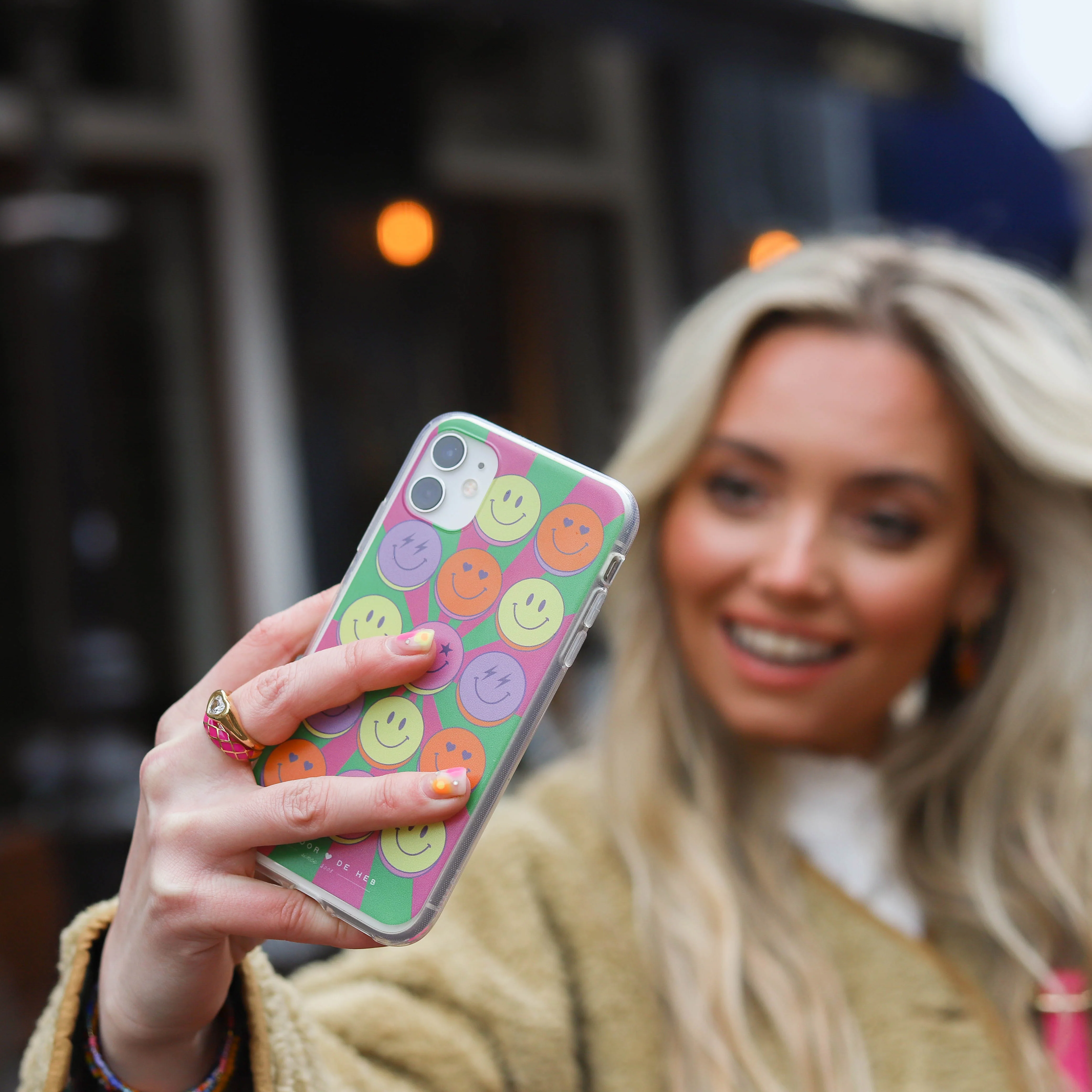 HVDH iPhone cover case roze groen - Image 5