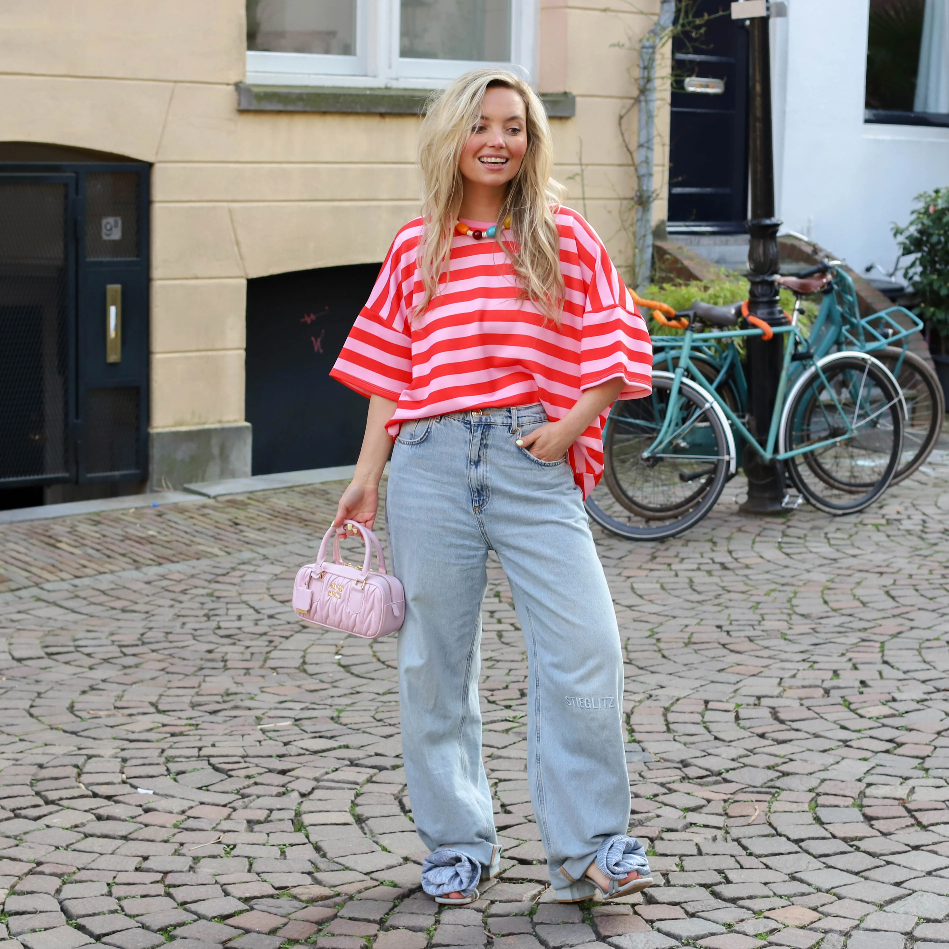 Kate streep tee roze rood - Image 3