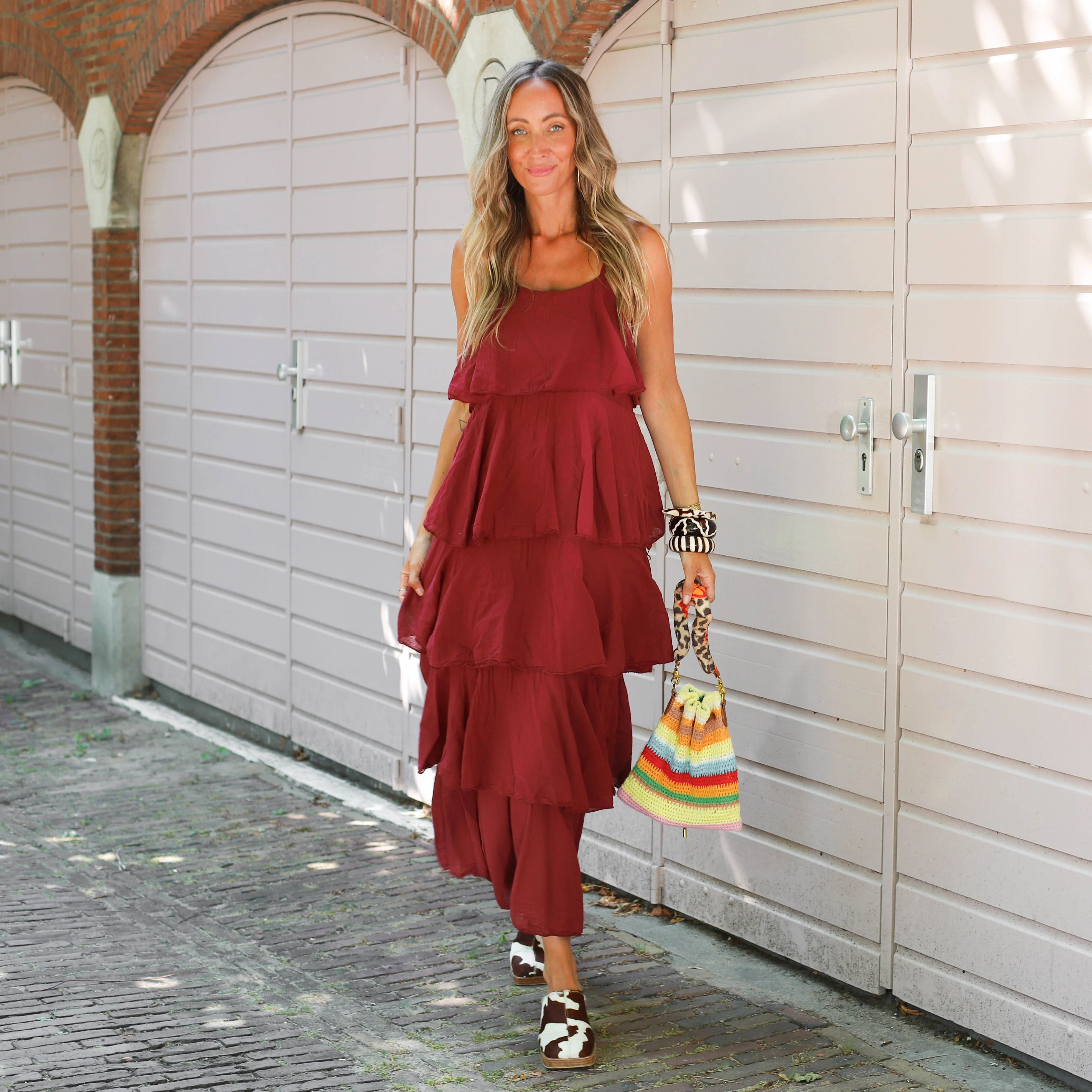 Layer jurk burgundy - Image 2