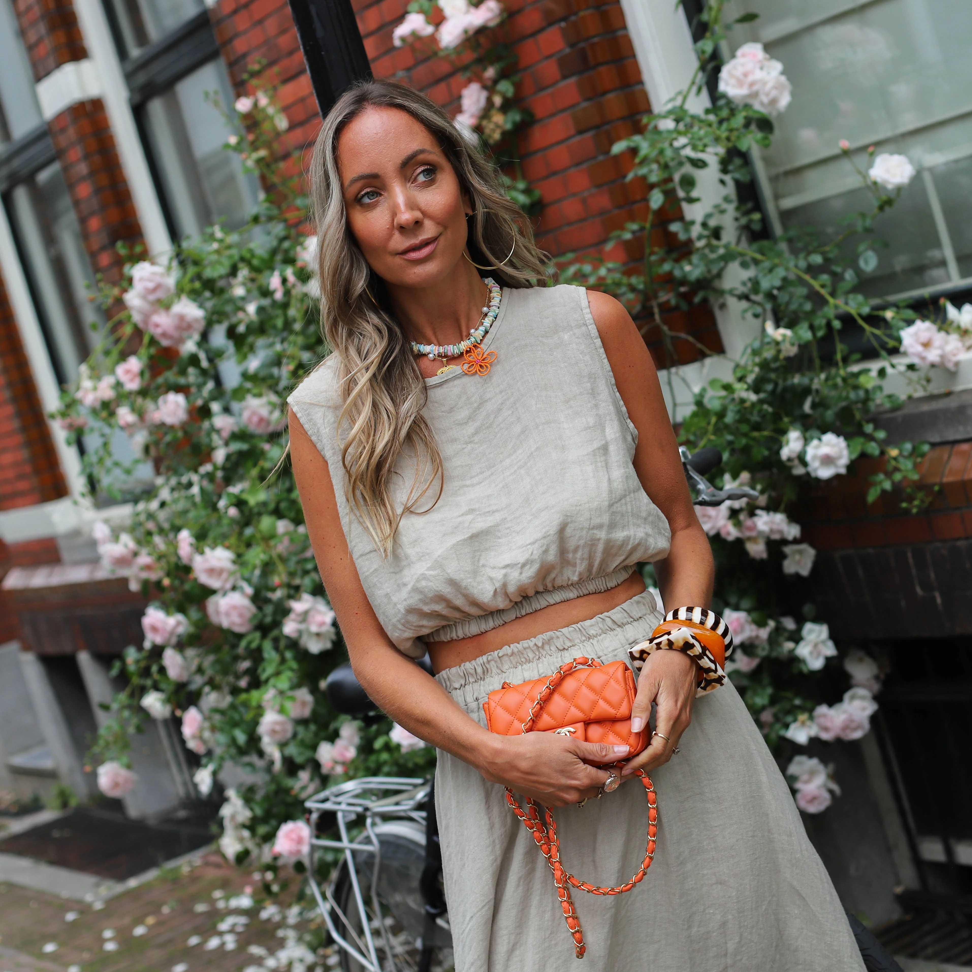 Linnen set rok en top beige - Image 4
