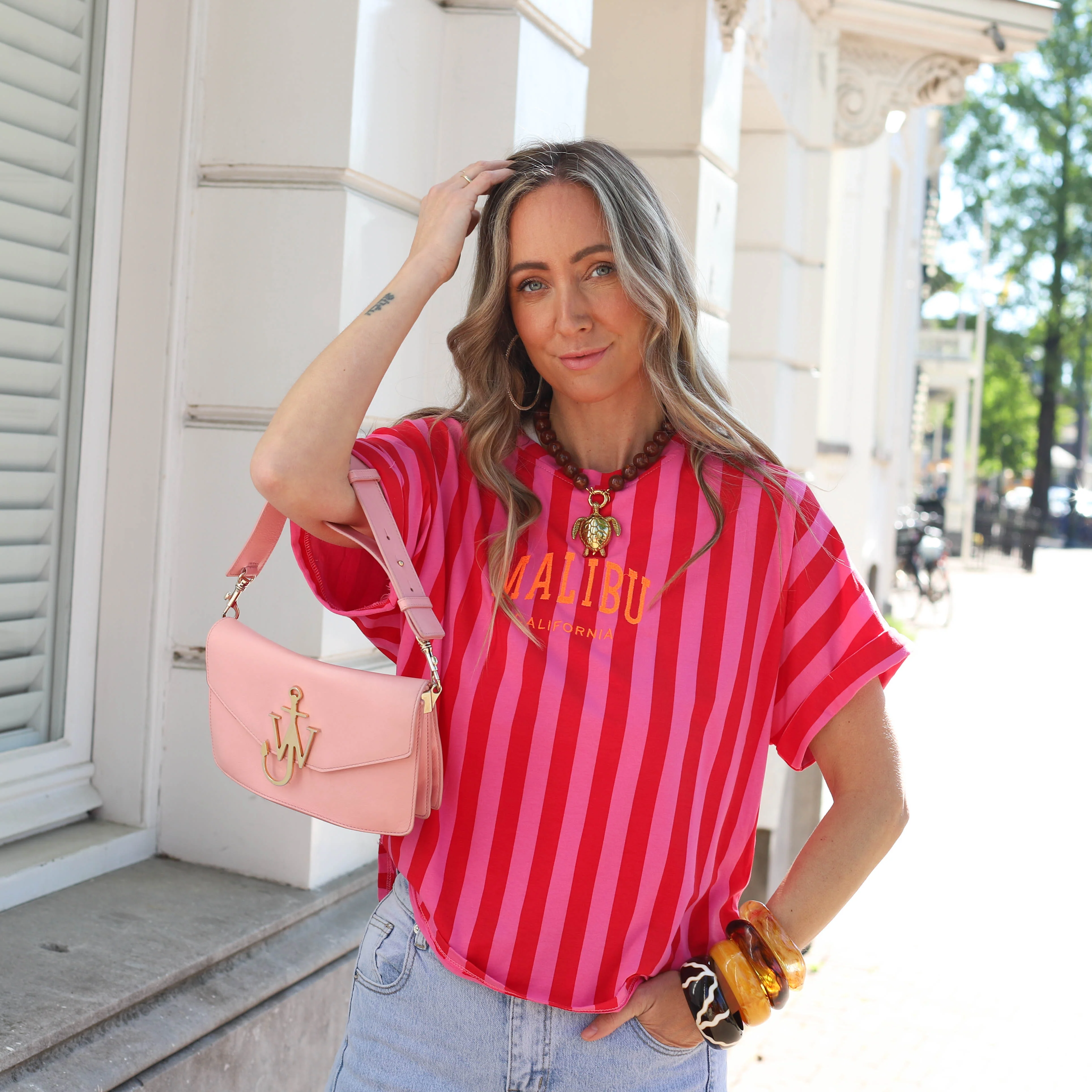 Malibu tee roze rood oranje - Image 3