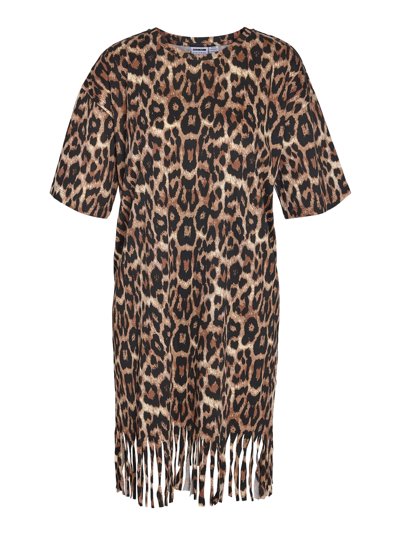 Noisy May Keyla fringe dress leopard