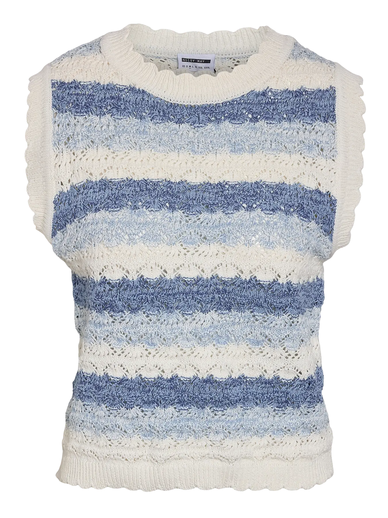 Noisy May Neck knit top birch blue