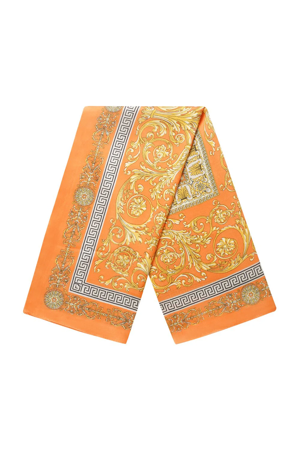 Oranje beige print sjaal
