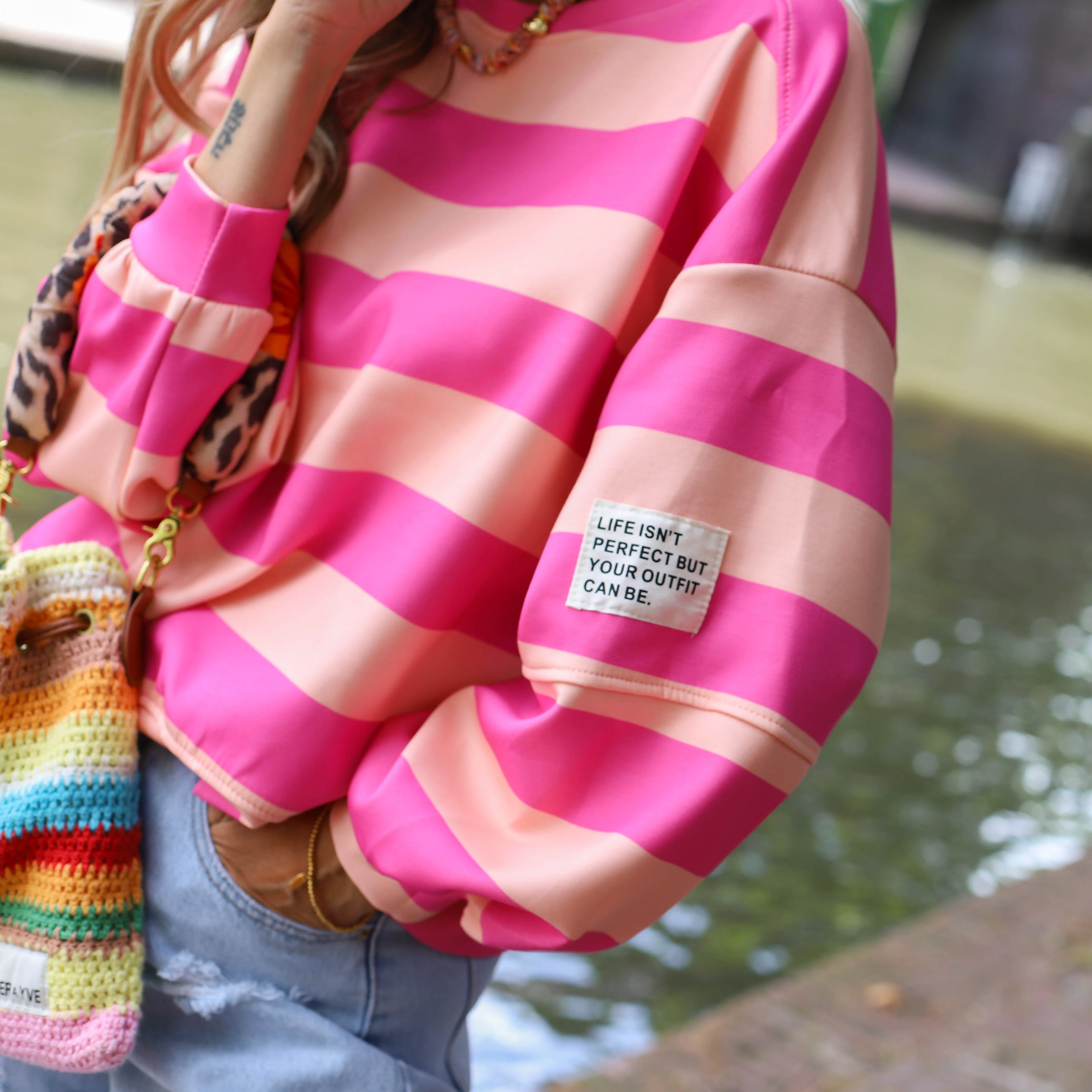 Oversized sweater  perfect oranje fuchsia - Image 4