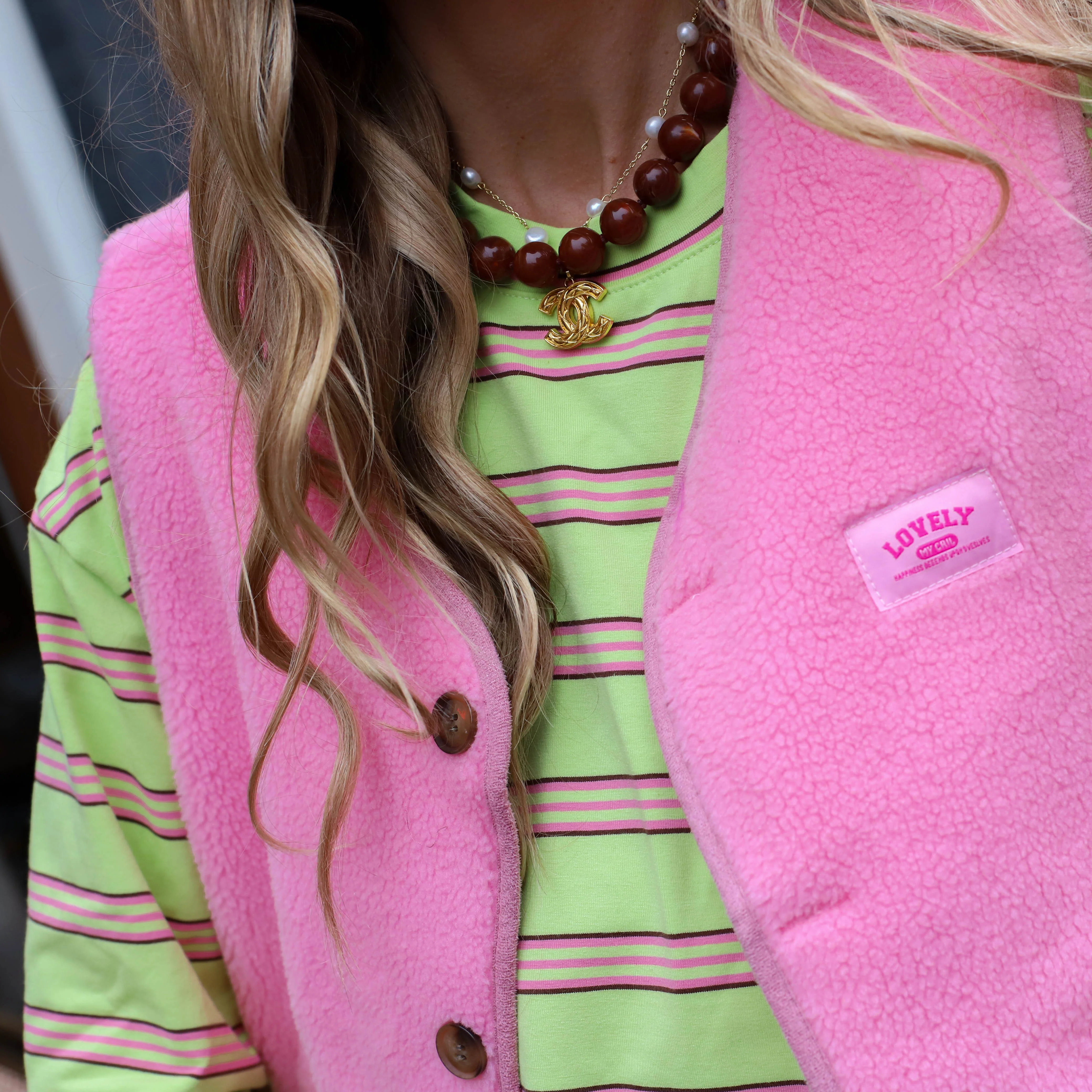 Paisley reversible gilet pink - Image 6