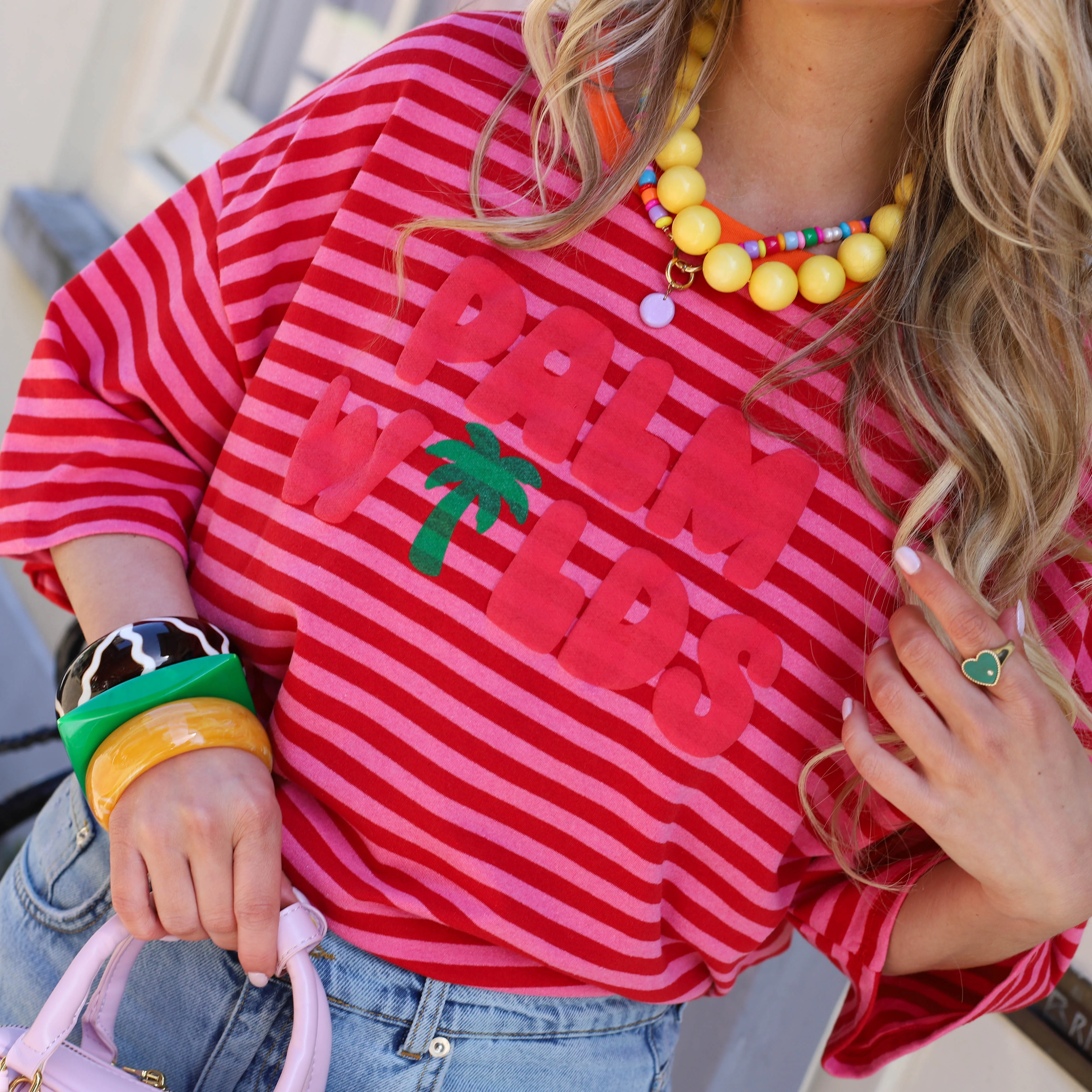 Palm shirt roze rood oranje kraag - Image 2