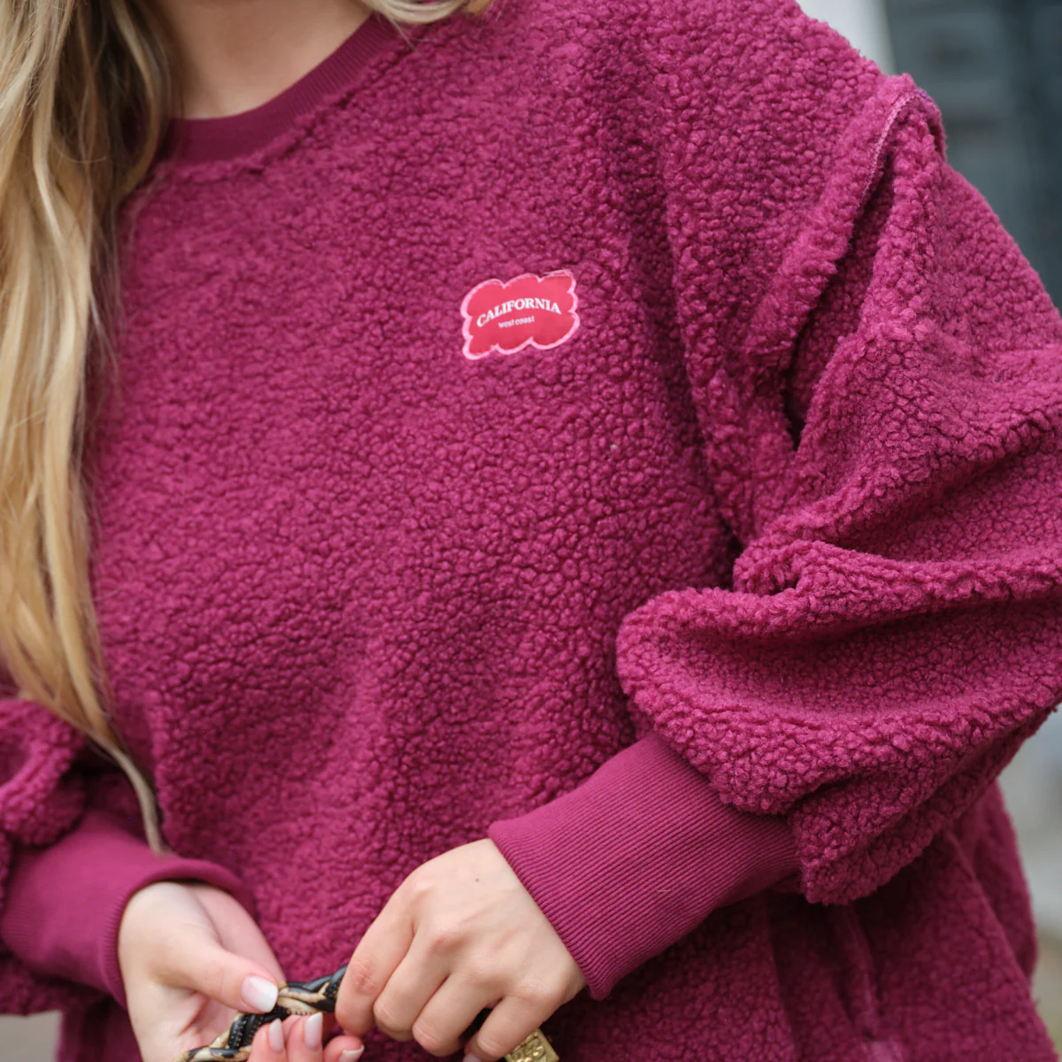 Patch sweater magenta - Image 4