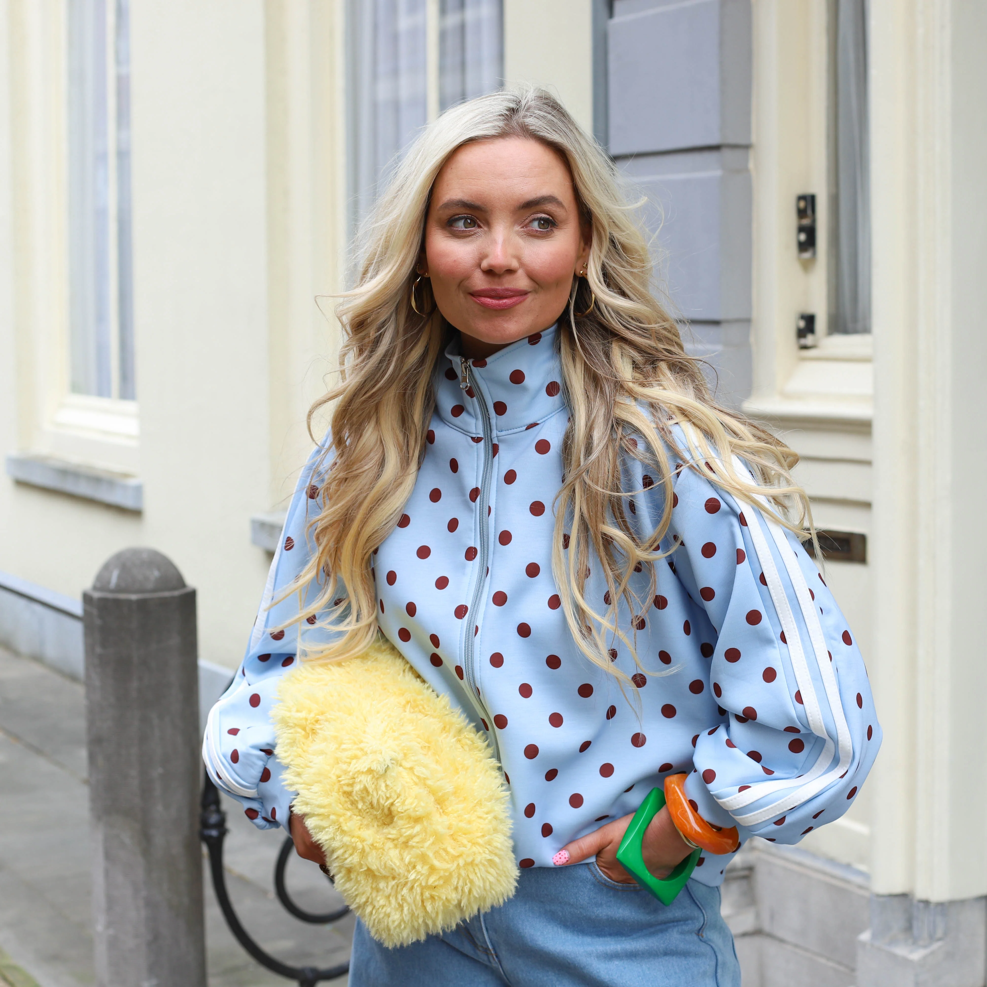 Polkadot jas blauw bruin - Image 2
