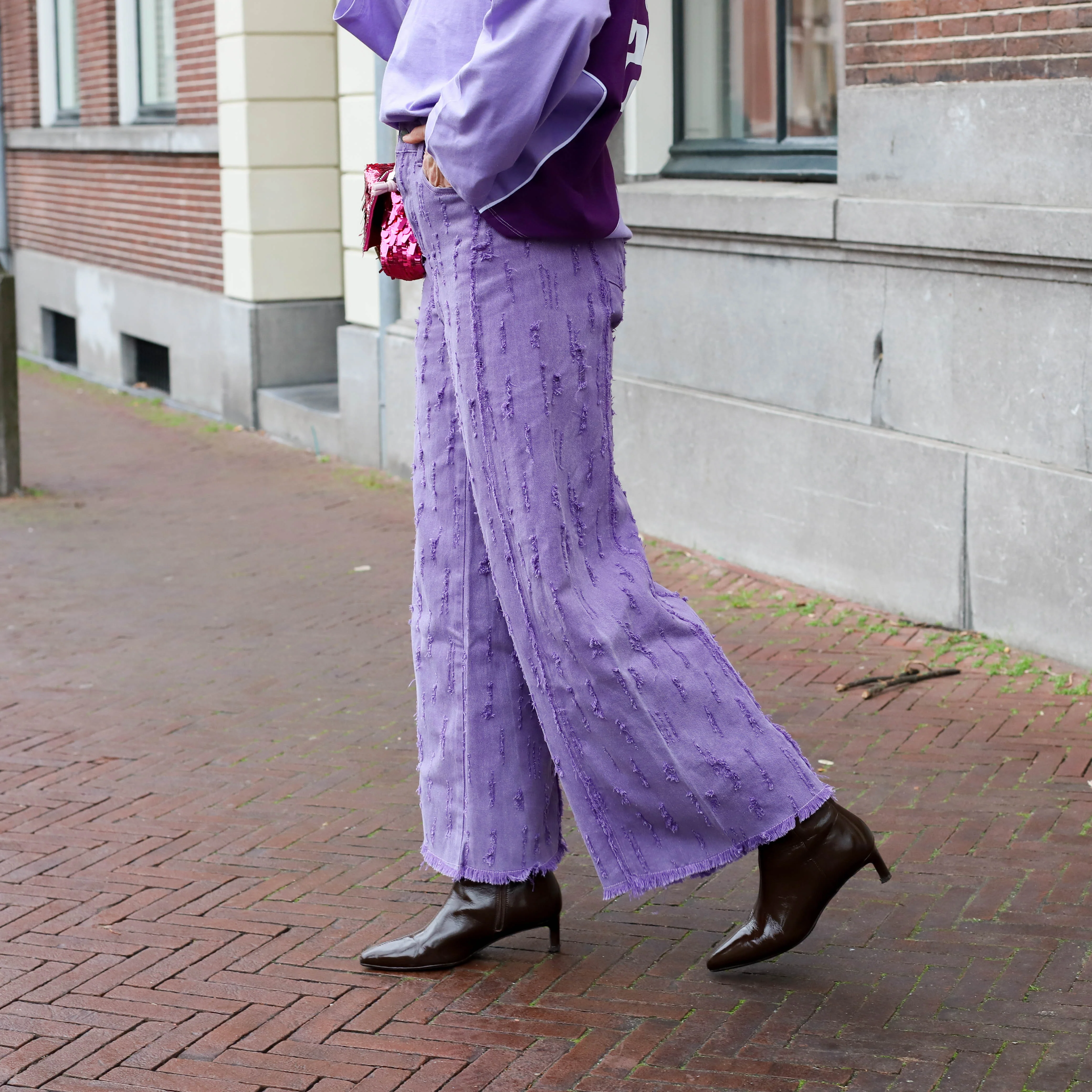 Refined Department damaged denim pants DAIN purple - Image 3