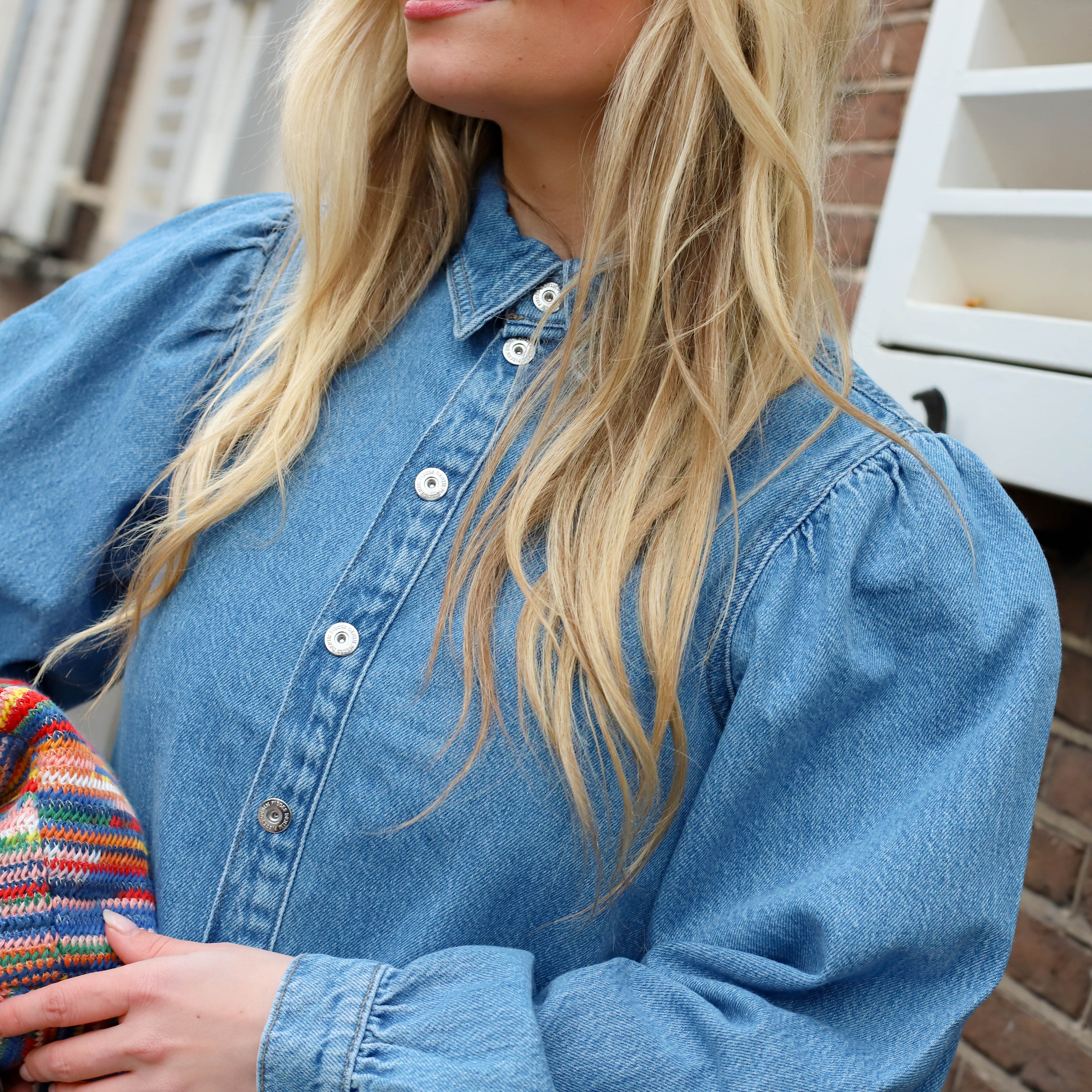 Noisy May Ritt denim dress light blue - Image 3