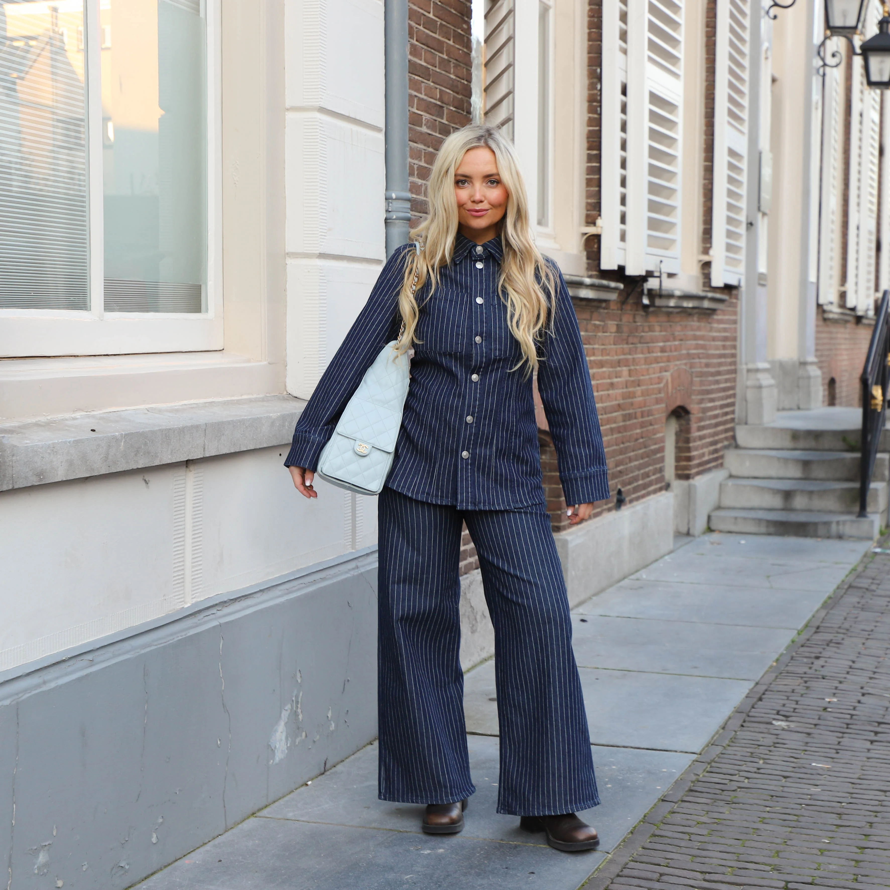 Rose denim blouse dark blue - Image 5