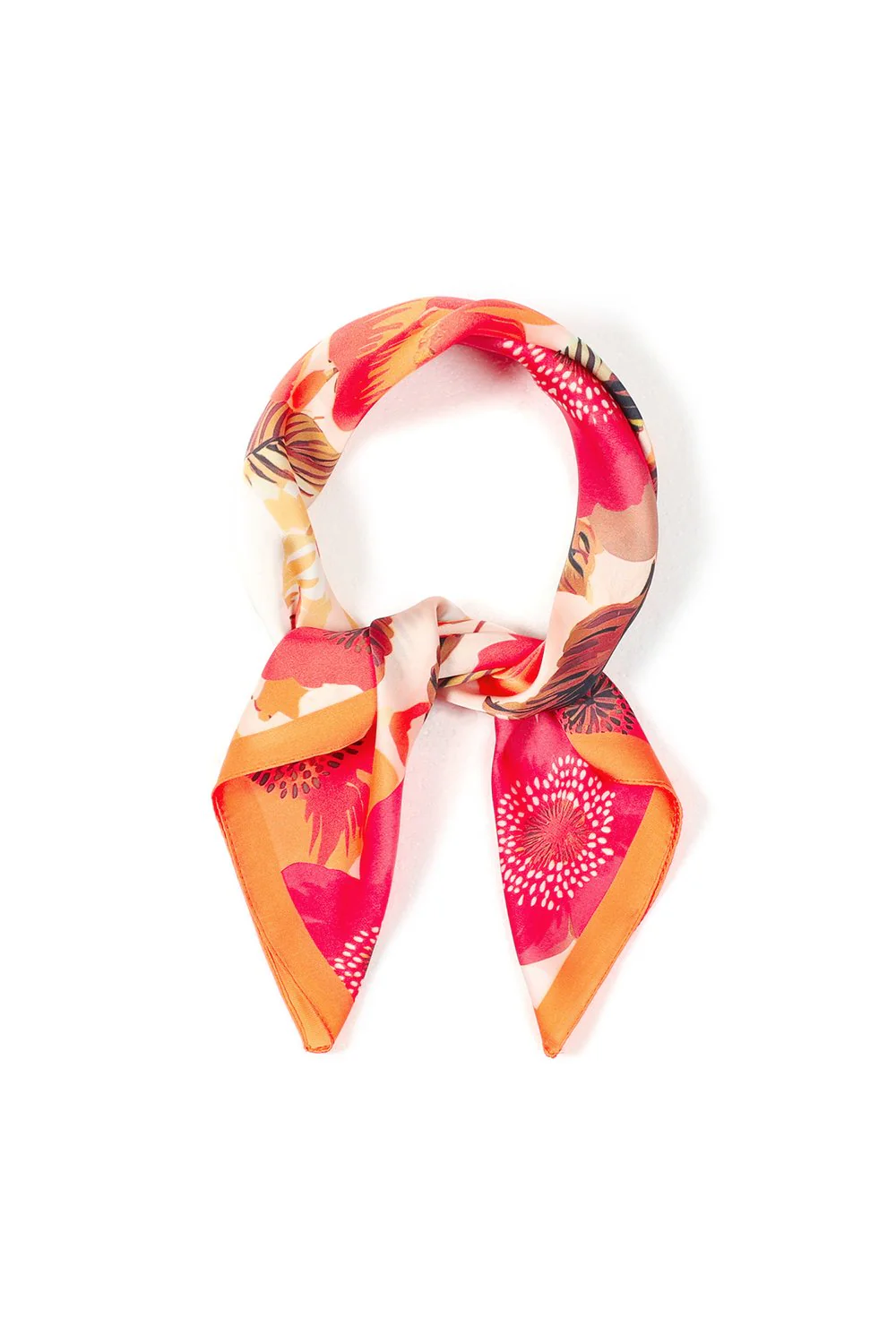 Sjaal met bloemen oranje - Image 3