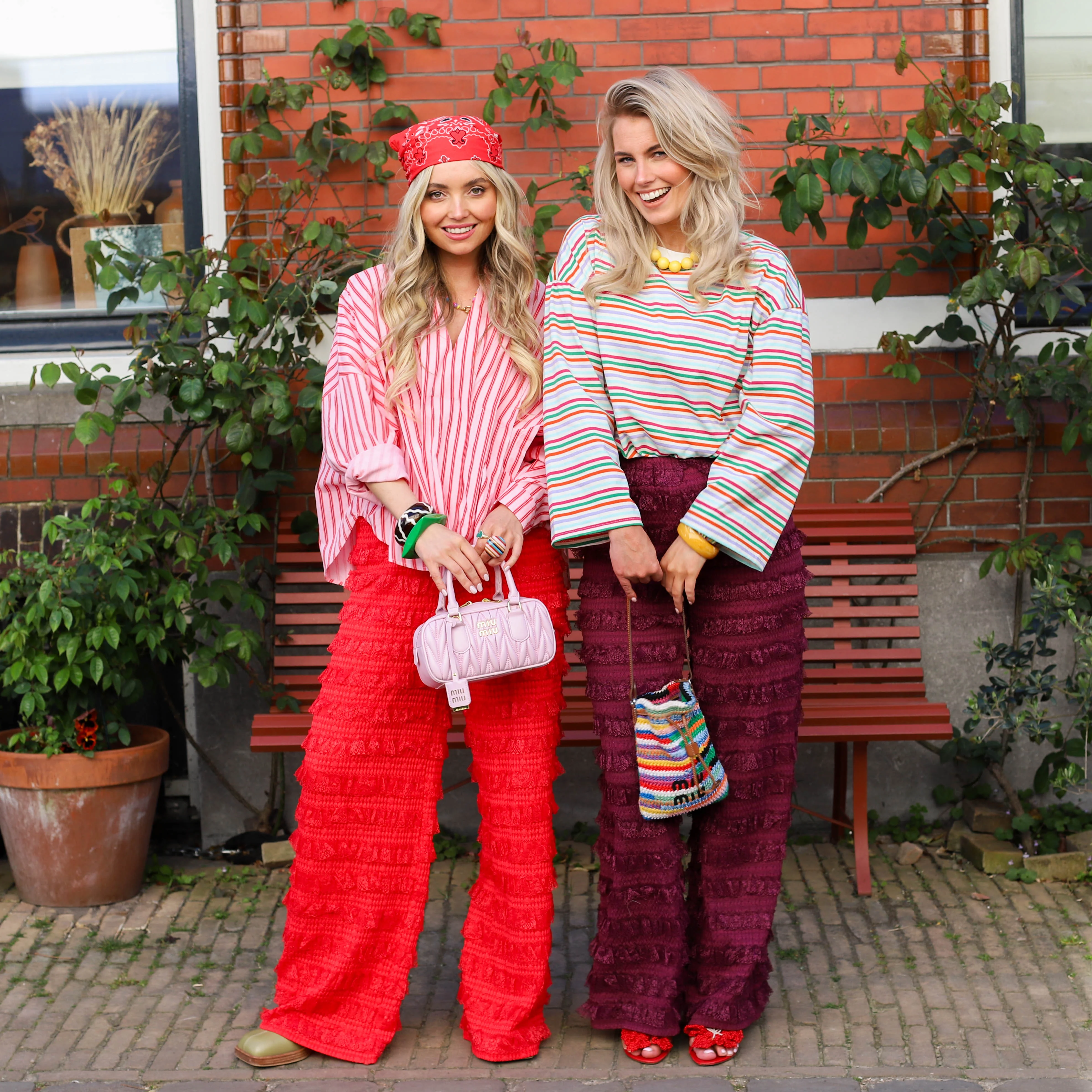 Streep blouse roze rood - Image 7