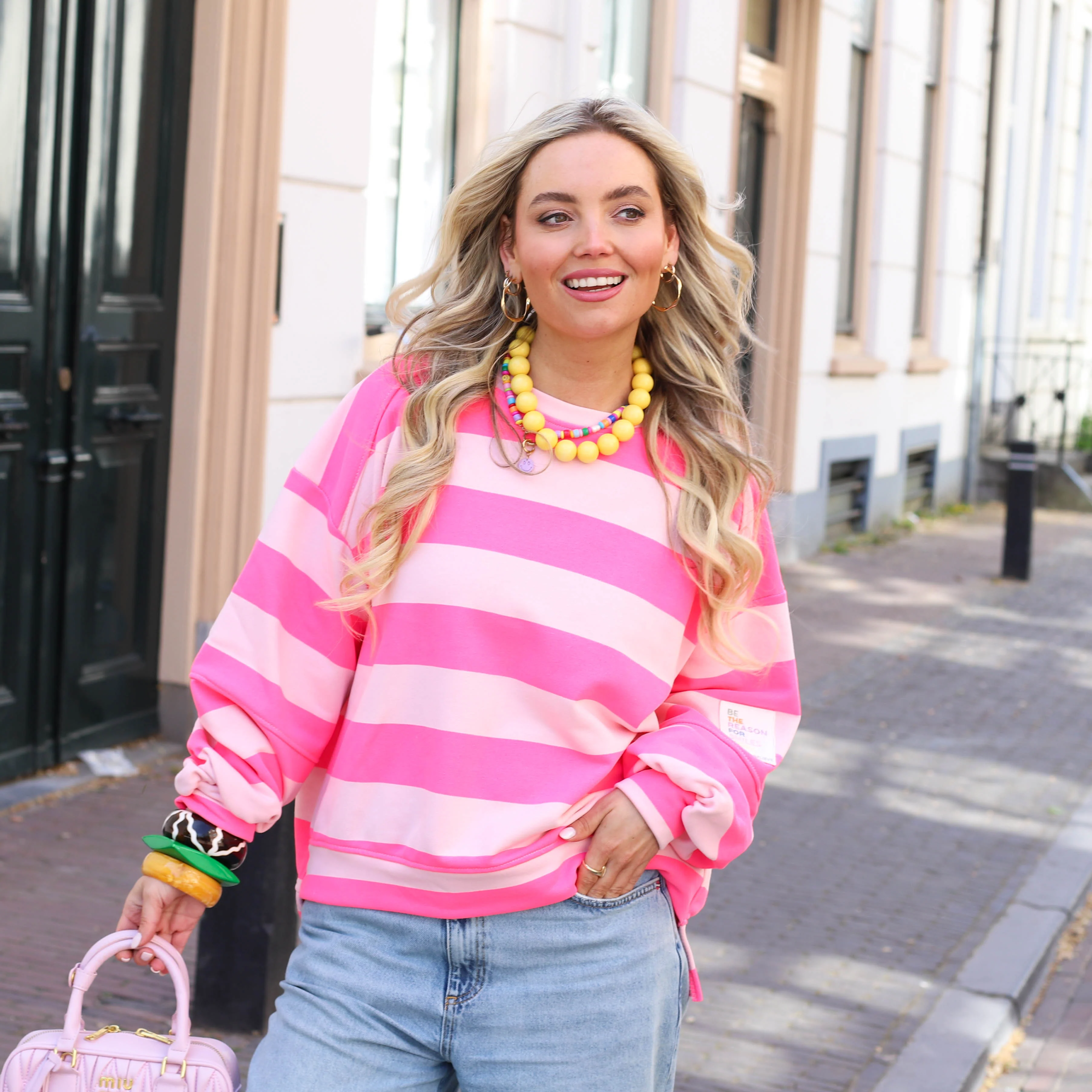 Sweater be the reason for smiles today roze fuchsia - Image 4