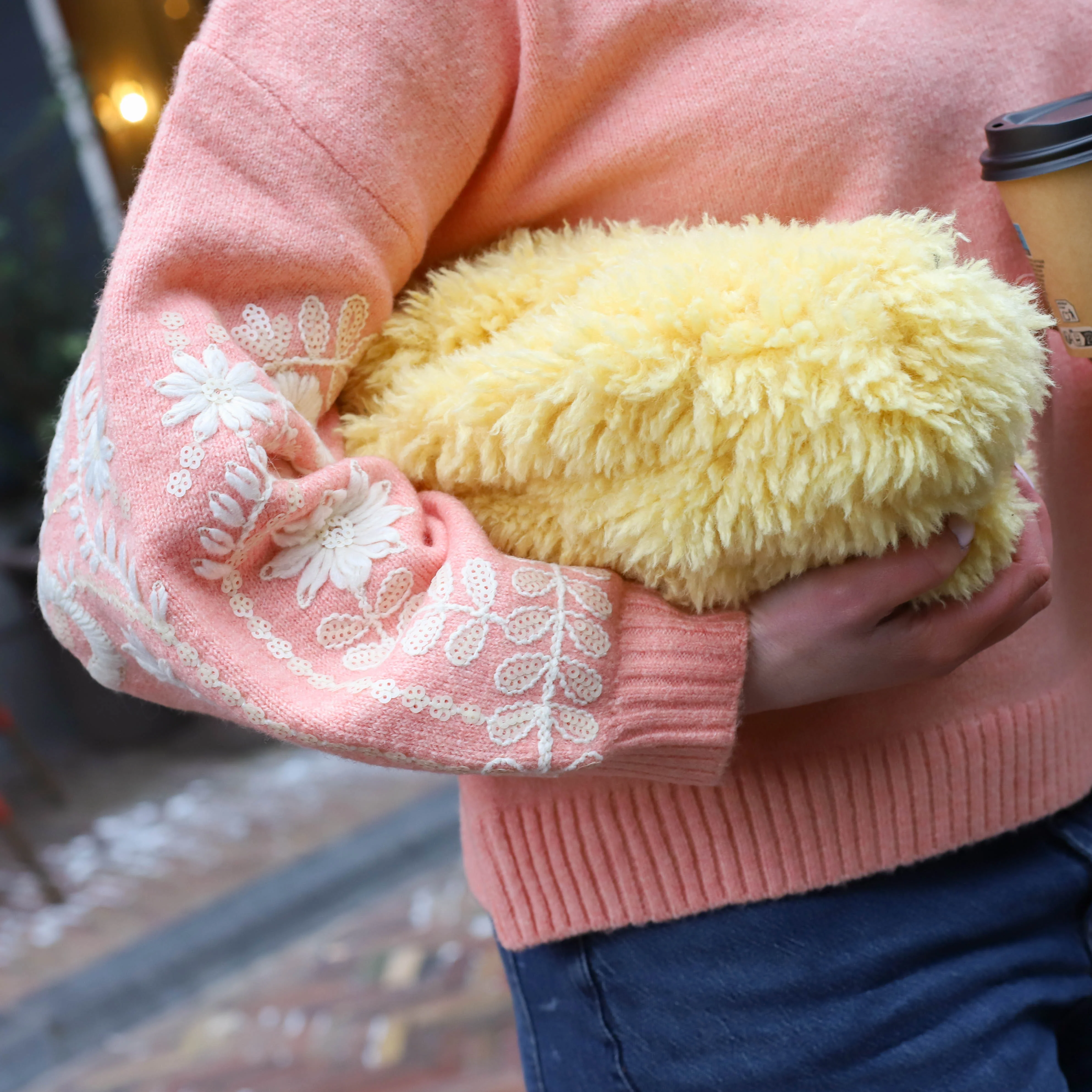 Sweater Yvette oranje wit - Image 2