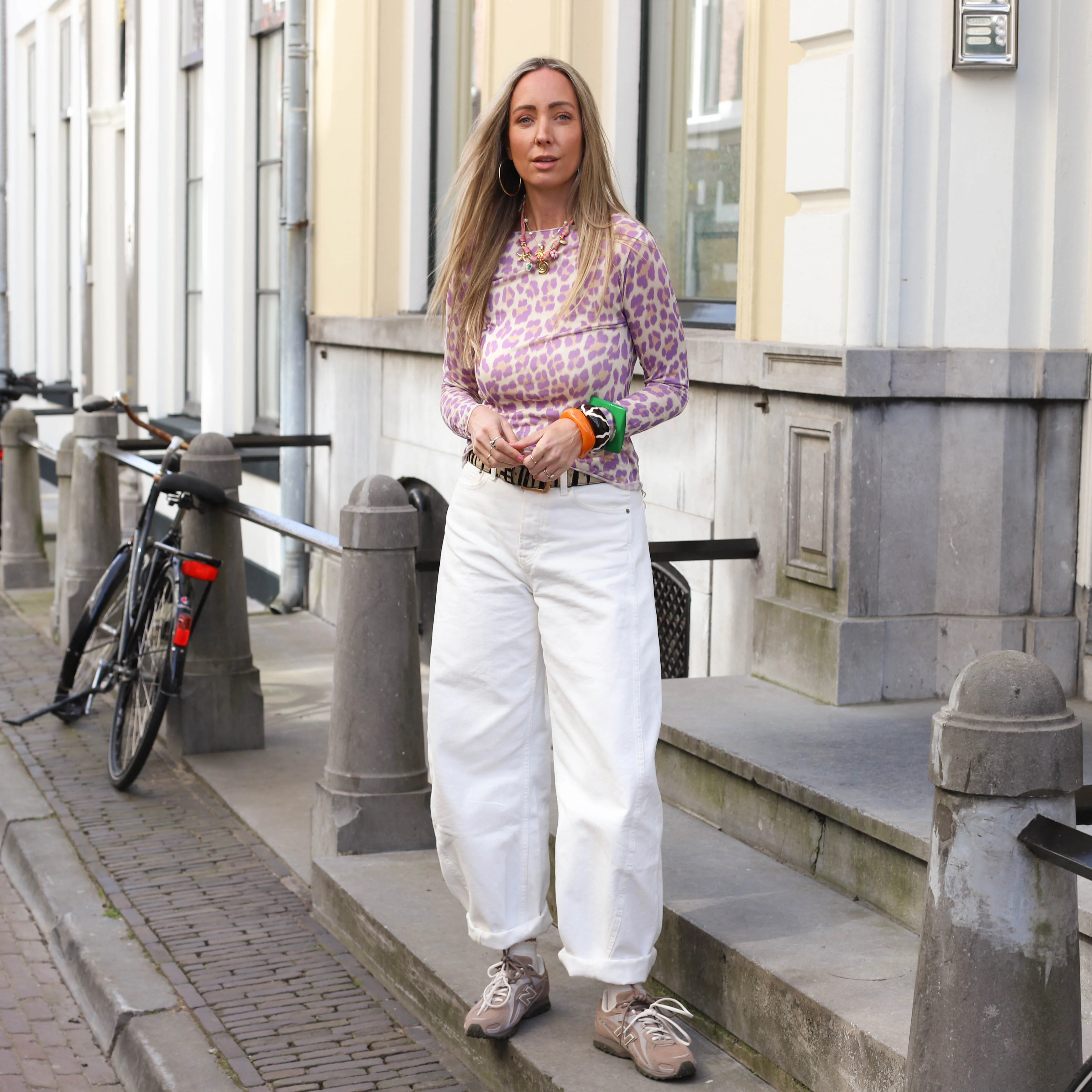 Tops paars cashmere leopard - Image 3