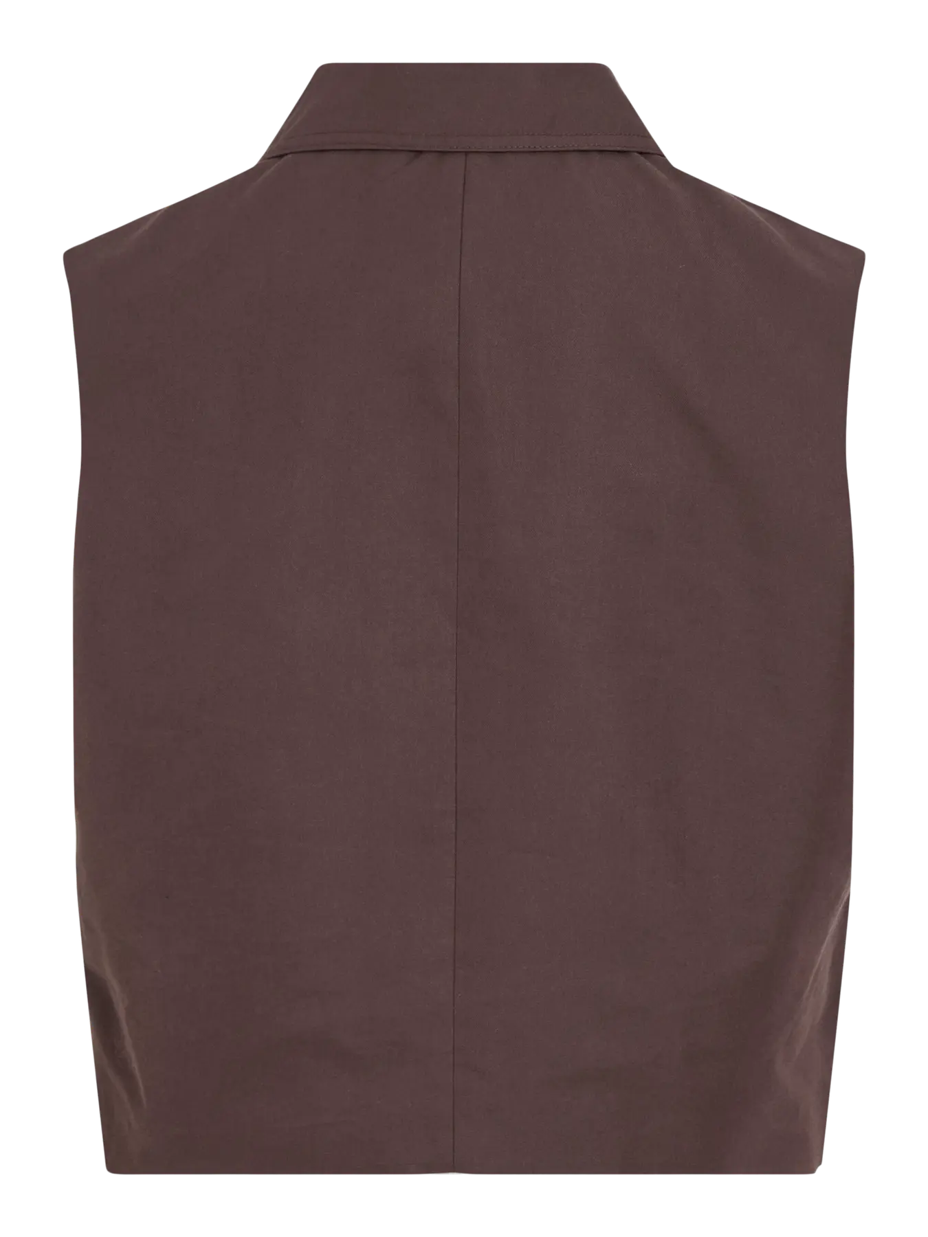 Vila Rou Fransiska gilet top seal brown - Image 4