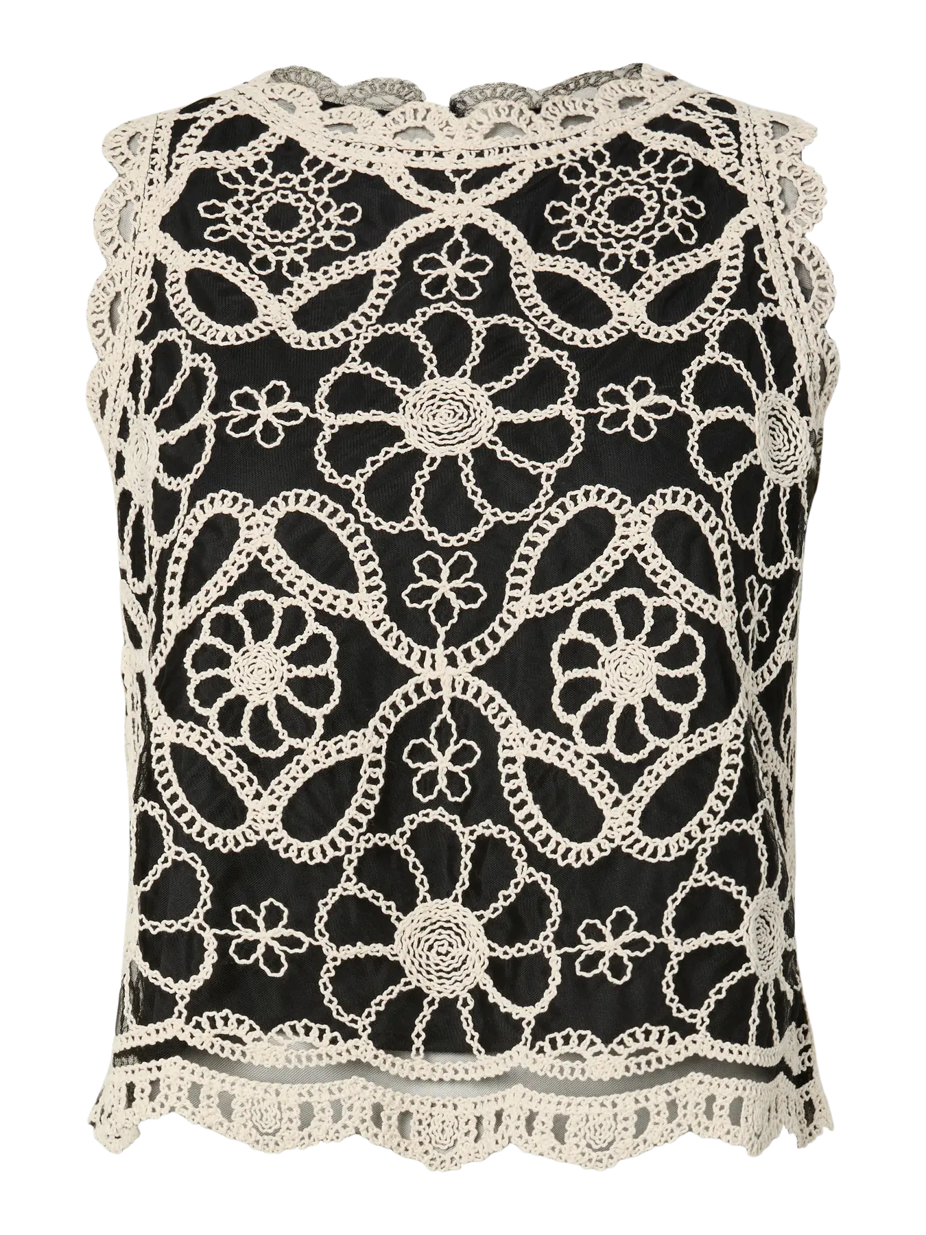 YAS Calilia crochet top black