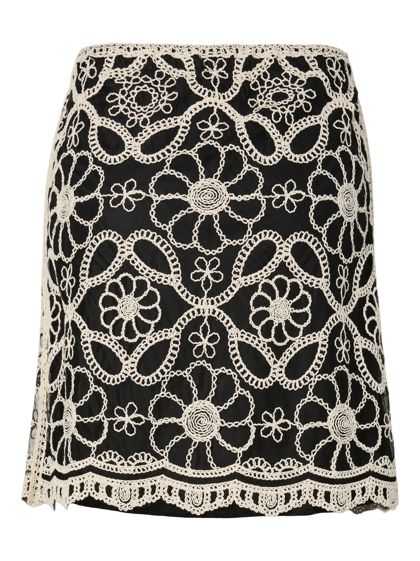 YAS Cilia crochet skirt black - Image 6