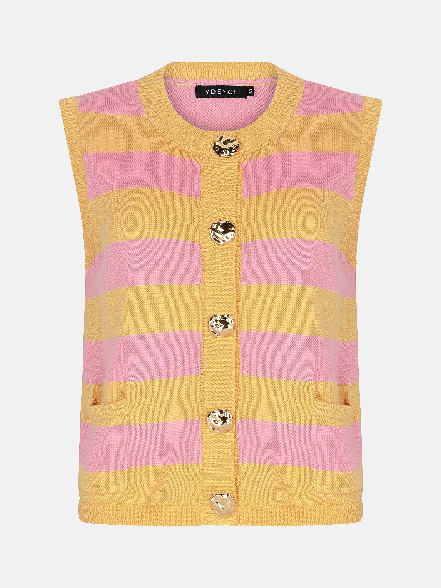 Ydence Knitted gilet Judith Yellow pink - Image 4